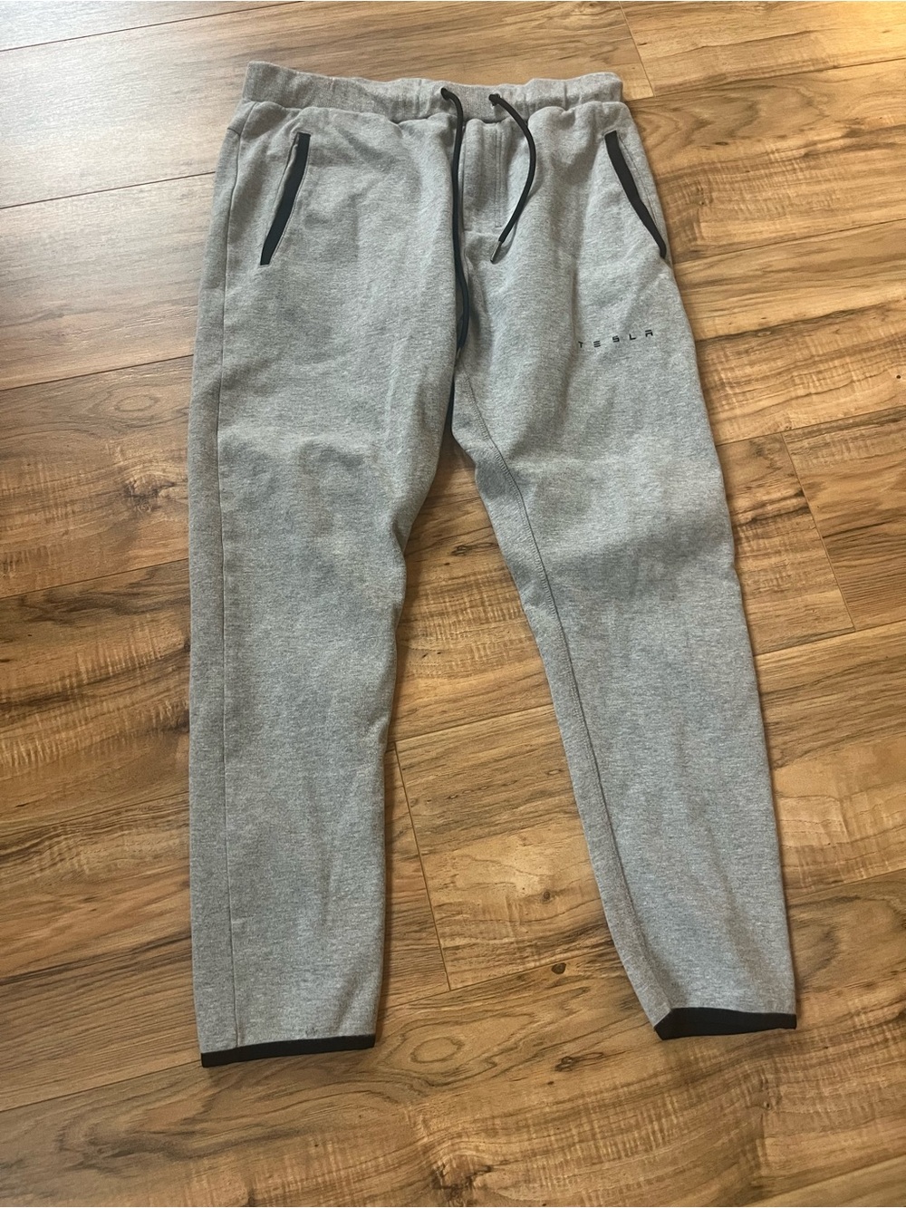 Tesla Men's Gray Slim Jogger Pants - Drawstring Waist